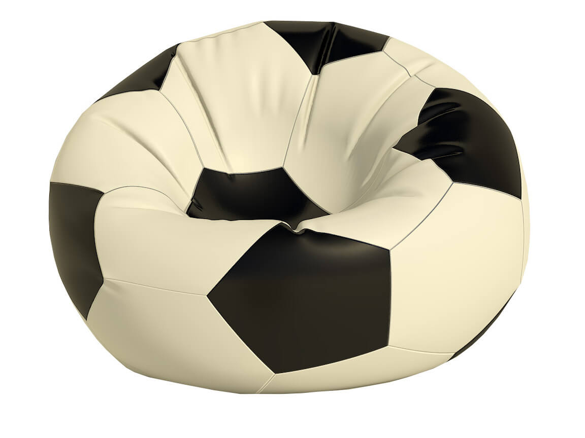 Кресло-мешок Мяч средний нейлон белый-черный