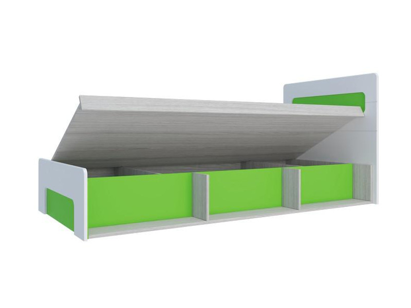Кровать с подъемным механизмом Палермо-3 Юниор зеленая вставка 960х900х2048 мм