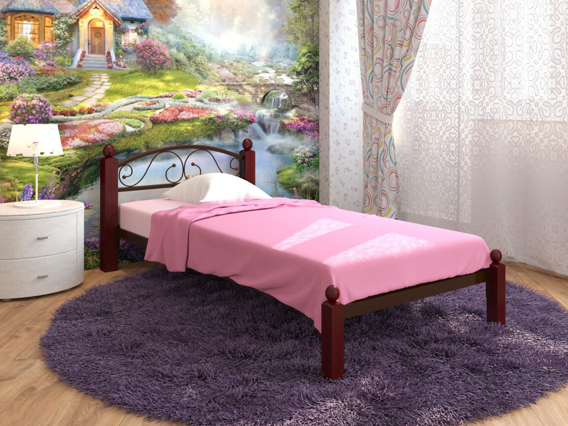 Кровать Вероника Мини Lux коричневая