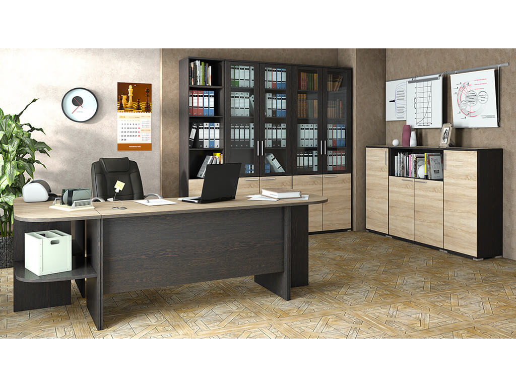 Набор мебели для офиса Успех-2 ГН-184.002 Венге Цаво, Дуб Сонома