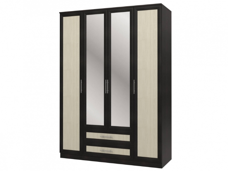 Шкаф 4-х Юлианна СБ-074-01 дверный с зеркалами 1600х590х2236