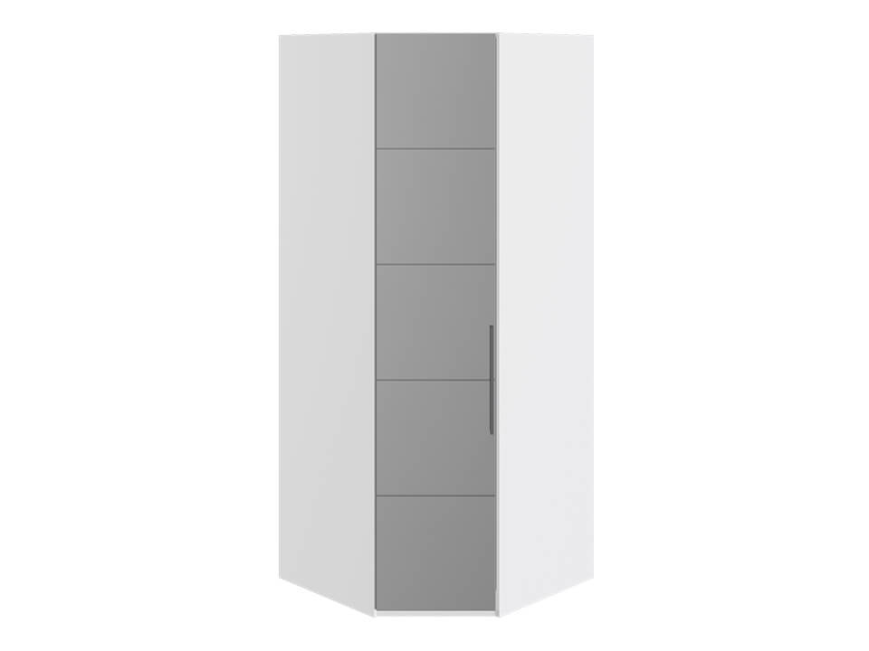 Шкаф угловой с 1 зерк. левой дверью Наоми СМ-208.07.07 L Белый глянец
