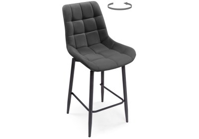 Барный стул Алст К крутящийся темно - серый - черный