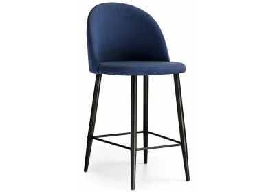 Барный стул Амизуре темно - синий - черный матовый