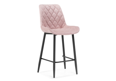 Барный стул Баодин велюр розовый - черный