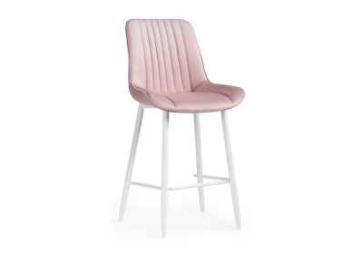 Барный стул Седа велюр розовый - белый