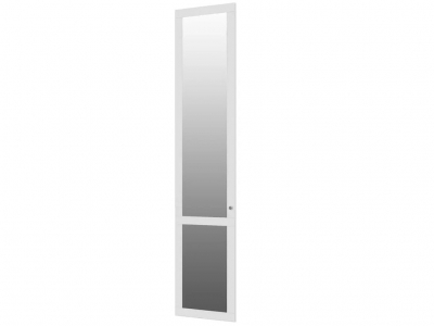 Дверь с зеркалом левая Квадро ПМ-363.21.02-01(L) Белая