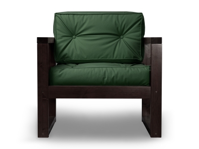 Кресло Астер экокожа зеленый каркас венге