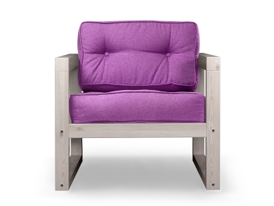 Кресло Астер рогожка фиолетовый каркас дуб беленый