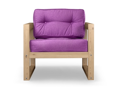 Кресло Астер рогожка фиолетовый каркас сосна