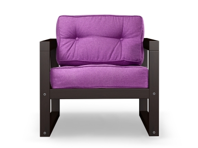Кресло Астер рогожка фиолетовый каркас венге