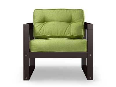 Кресло Астер рогожка зеленый каркас венге