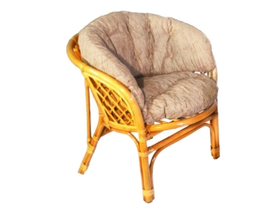 Кресло Багама мед со светлой полной подушкой