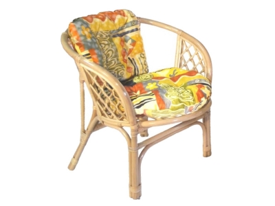 Кресло Багама натуральный с цветной подушкой