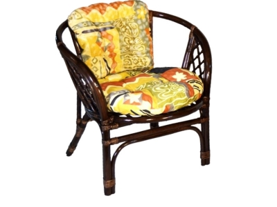 Кресло Багама темно-коричневый с цветной подушкой