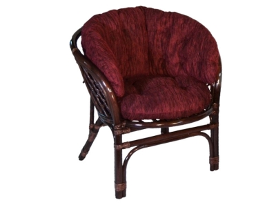 Кресло Багама темно-коричневый с темной полной подушкой