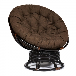 Кресло - качалка PAPASAN w 23 - 01 B - с подушкой - Antique brown (античный черно - коричневый)