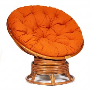 Кресло - качалка PAPASAN w 23 - 01 B - с подушкой - Cognac (коньяк)