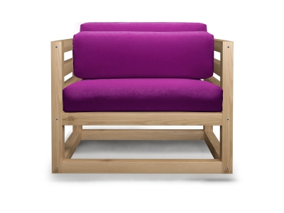 Кресло Магнус фиолетовый каркас сосна