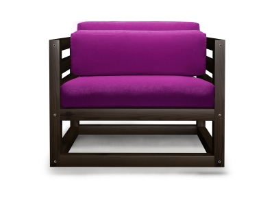 Кресло Магнус фиолетовый каркас венге