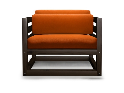 Кресло Магнус оранжевый каркас венге