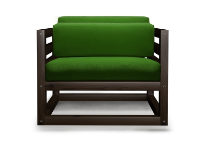 Кресло Магнус зеленый каркас венге
