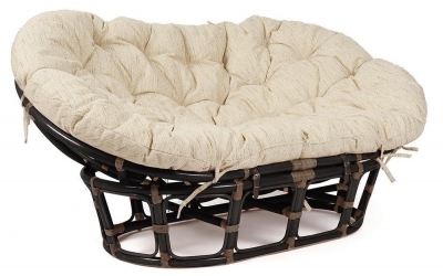 Кресло MAMASAN 23 - 02 W - с подушкой - Antique brown (античный черно - коричневый)