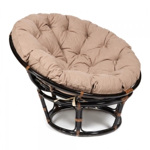 Кресло PAPASAN 23 - 01 W - с подушкой - Antique brown (античный черно - коричневый)