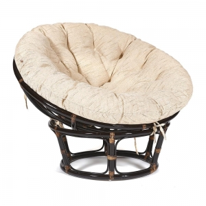 Кресло PAPASAN 23 - 01 W - с подушкой - Antique brown (античный черно - коричневый)