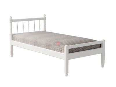 Кровать-10 двойная с фигурными спинками из массива Фант белая