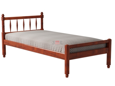 Кровать-10 двойная с фигурными спинками из массива Фант вишня