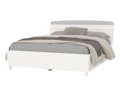 Кровать - 1600 с встроенным основанием Милана Белый-Серый 4-22906