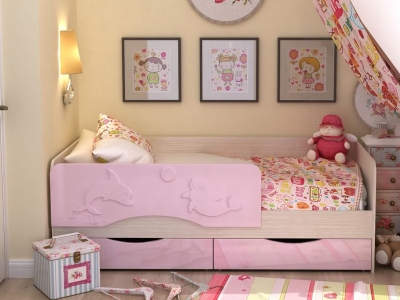 Кровать Алиса розовый металлик
