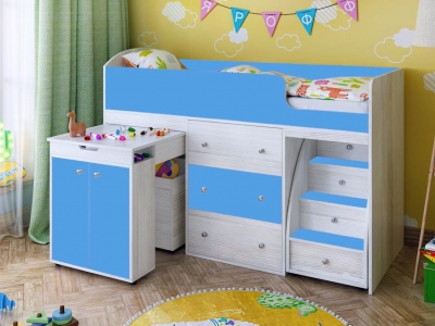 Кровать-чердак Малыш Винтерберг-голубой