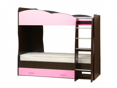 Кровать детская двухъярусная Юниор-2.1 Светло-розовый