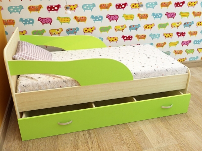Кровать детская Максимка дуб-зеленый