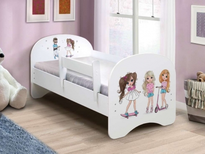 Кровать детская с фотопечатью без ящика Спортивные ребята