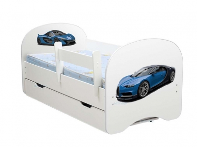 Кровать детская с фотопечатью с 1 ящиком Гоночное авто