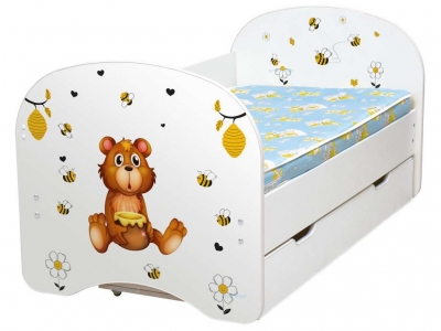 Кровать детская с фотопечатью с 1 ящиком Мишкина мечта