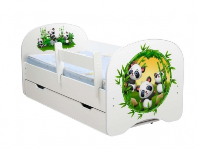 Кровать детская с фотопечатью с 1 ящиком Озорные панды