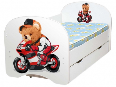 Кровать детская с фотопечатью с 1 ящиком Уличный гонщик