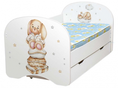 Кровать детская с фотопечатью с 1 ящиком Зайкин сон