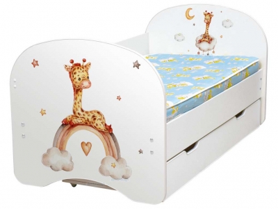 Кровать детская с фотопечатью с 1 ящиком Жирафик