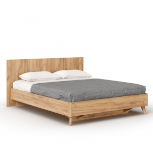 Кровать двуспальная 1600 с кроватным основанием Марта-2 Дуб золотой