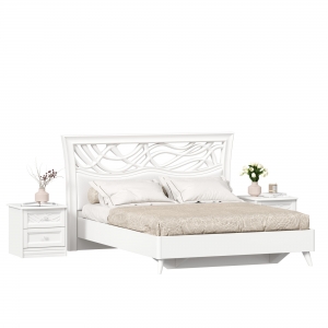 Кровать двуспальная Джулия 1600 с тумбами Белый