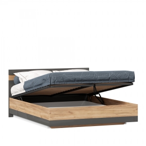 Кровать двуспальная Фиджи 1600 с подъёмным механизмом Дуб Золотой-Антрацит