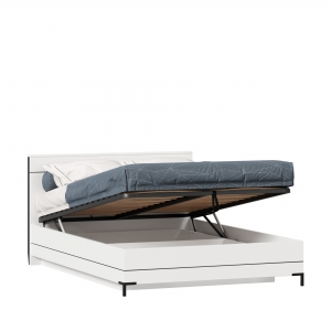 Кровать двуспальная Норд 1400 с подъемным механизмом Белый-Черный