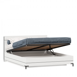 Кровать двуспальная Норд 1600 с подъемным механизмом Белый-Черный