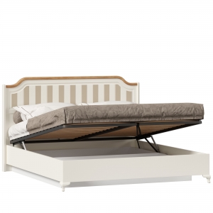 Кровать двуспальная Вилладжио 1800 с подъёмным механизмом Алебастр-Дуб Золотой
