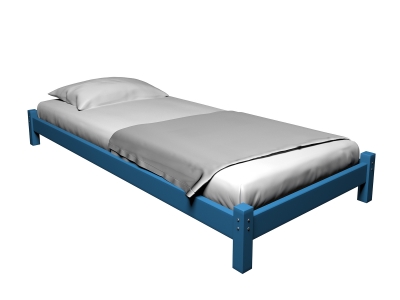 Кровать Ида с покрытием голубой